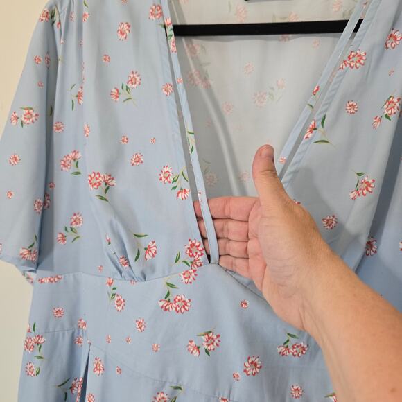 Bloomchic Blue Floral Dress Cottagecore Boho - Picture 9 of 10